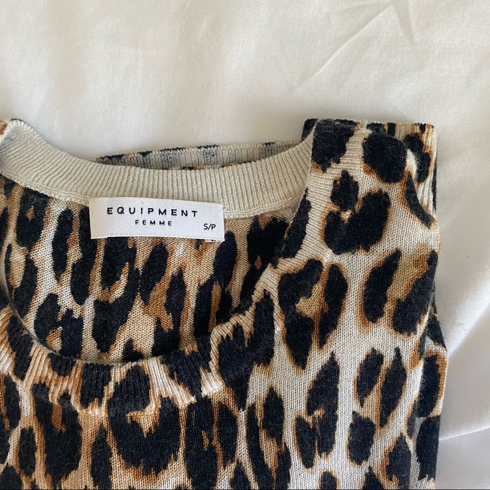 Equipment Femme Animal Print Cashmere Sweater